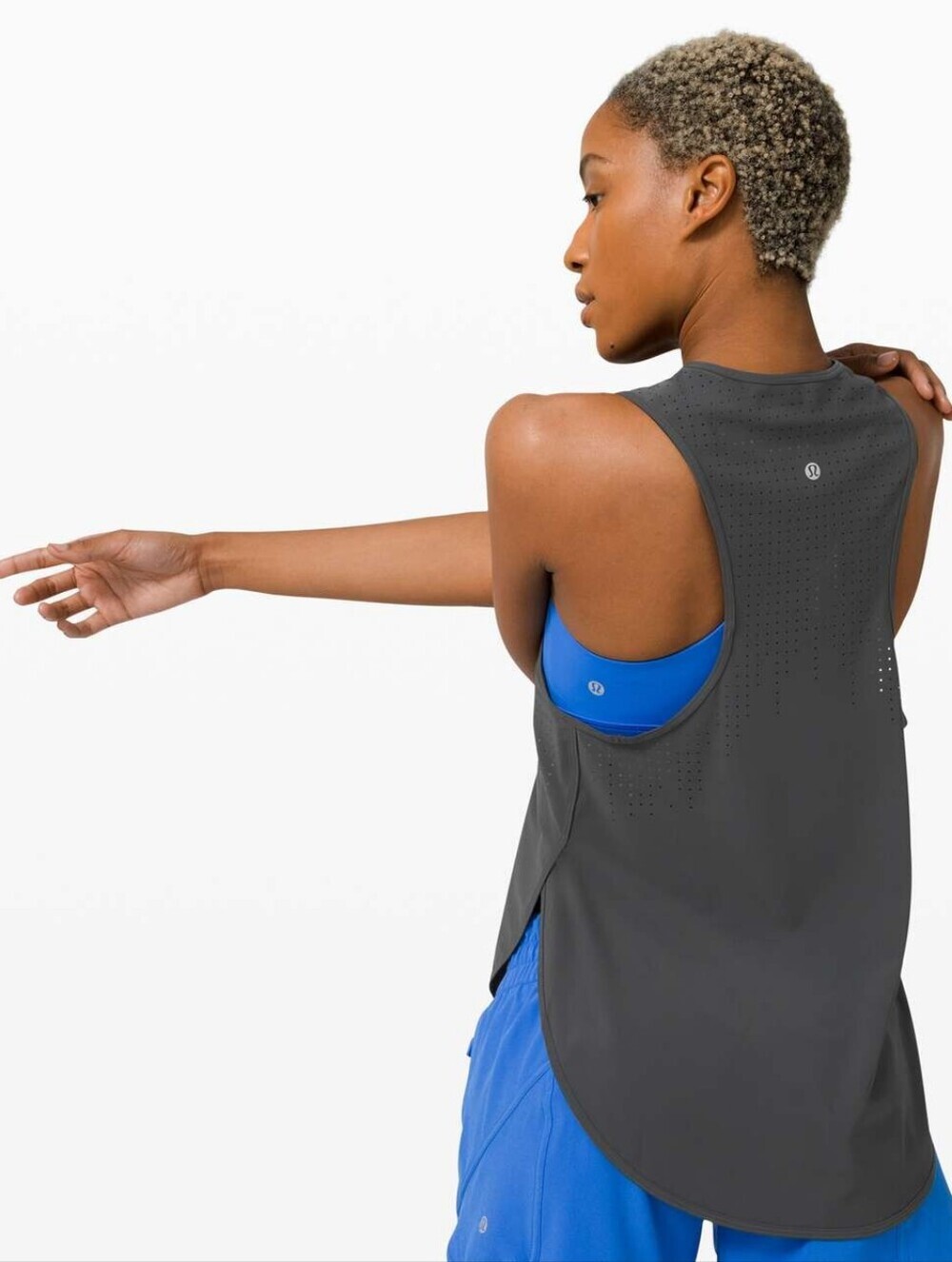 Lululemon All Run Long Tank Graphite Grey Sz 4
